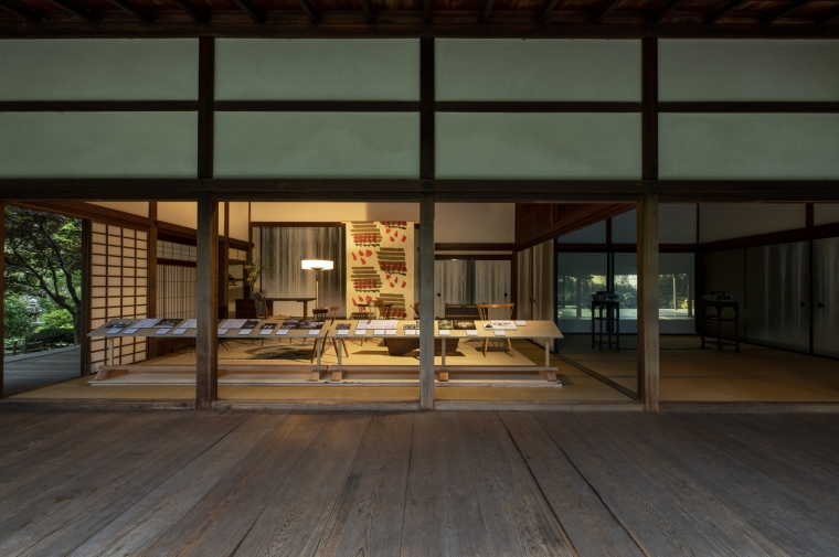 Modern wooden interior artistically lit 