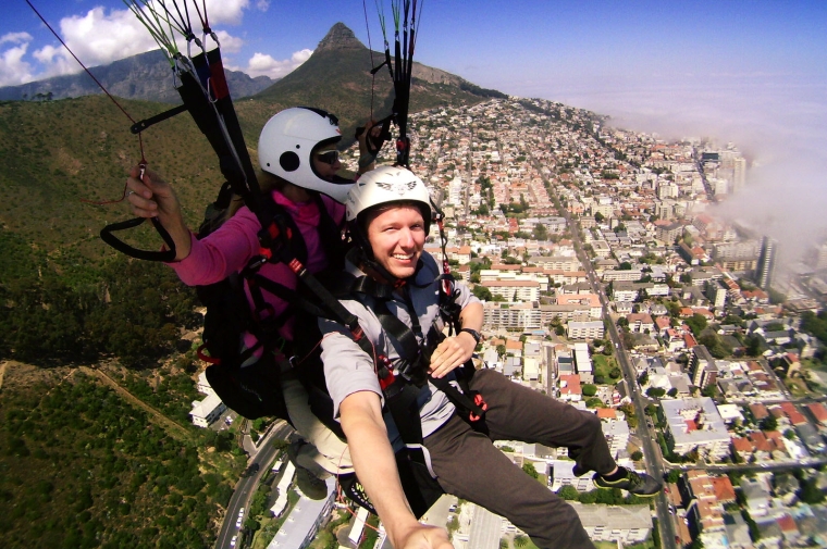 Thomas MacDonald paragliding in South Africa