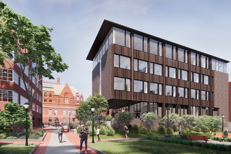 Rendering of Weitzman Hall looking west