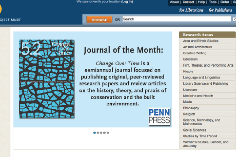 Journal of the Month: Change Over Time is a semiannual journal focused on publishing original, peer-reviewed research papers and review articles on the history, theory, and praxis of conservation and the built environment.