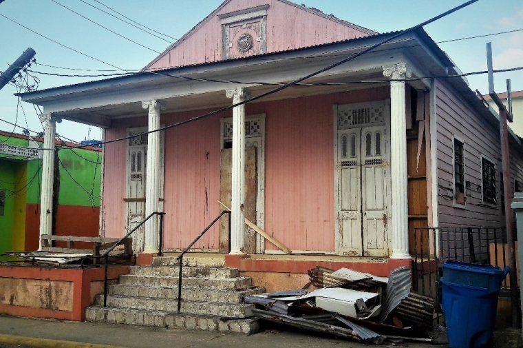 Vernacular Puerto Rican house in Aguadilla, Puerto Rico in November of 2017.