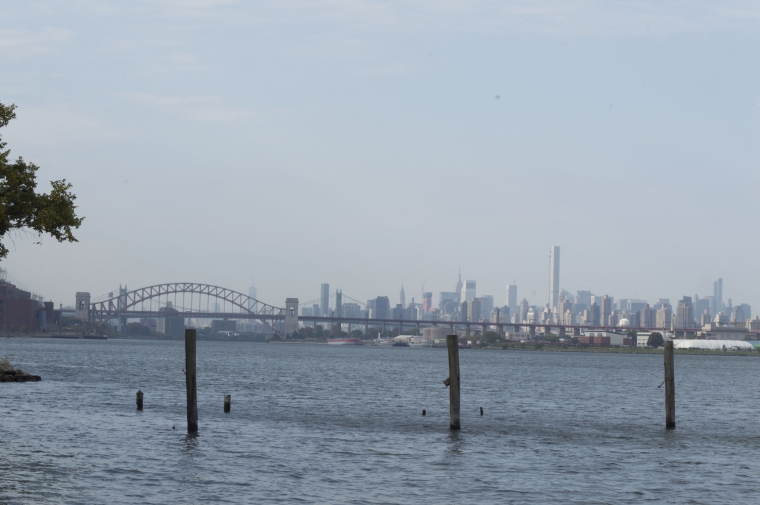 The view southwest to Hell's Gate Bridge and Manhattan from North Brother Island. Photo by Andrea Haley