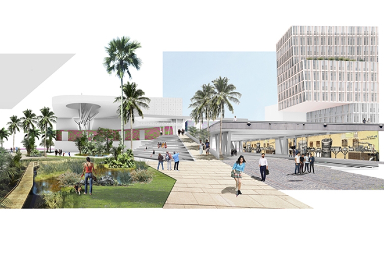 Aerial view rendering of proposed development