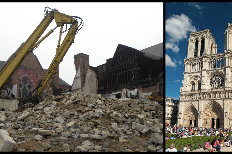 Christ Memorial Church at 43rd and Chestnut Streets in Philadelphia and Notre Dame de Paris.