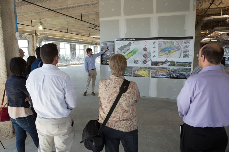 Nate Wooten previewing work with Planning Commission staff