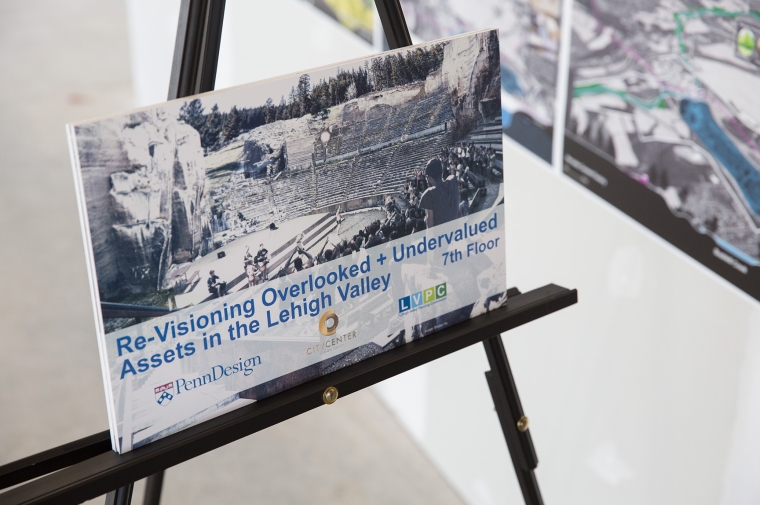 Sign saying "re-visioning undervalued + overlooked assets in the Lehigh Valley