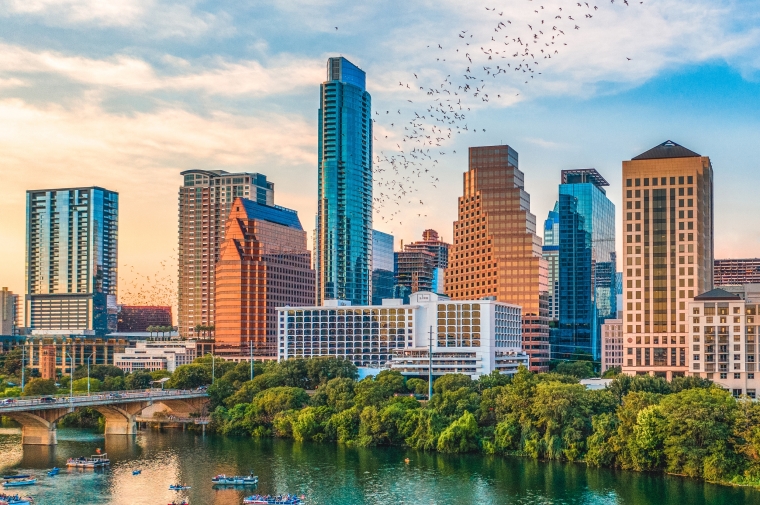 Austin skyline at sunset