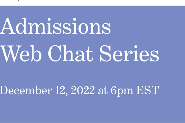 Admissions web chat series