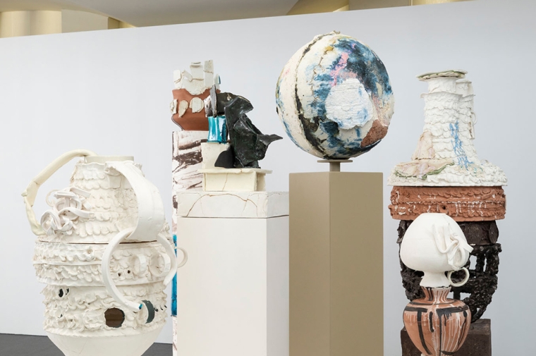 Photograph of an exhibition of Nicole Cherubini's ceramic sculptures