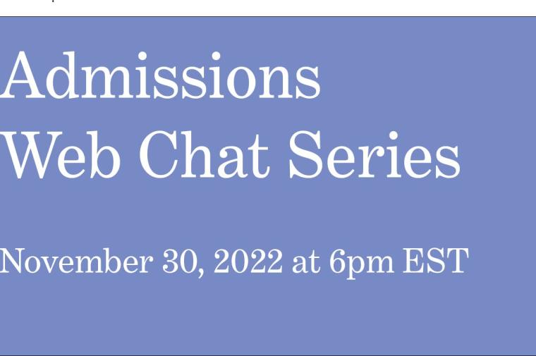 Admissions web chat series