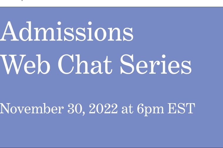 Admissions web chat series