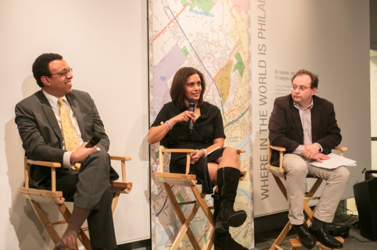 Penn Presidential Professor of Law and Education Wendell Pritchett, PennDesign alumna Prema Gupta (MSHP’05), Assistant Professor in the Graduate Program in Historic Preservation Aaron Wunsch on the Penn Praxis panel