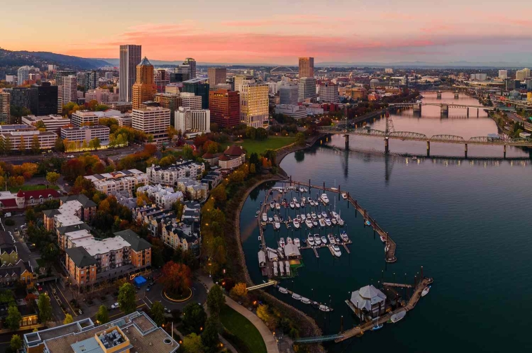 Portland during sunset