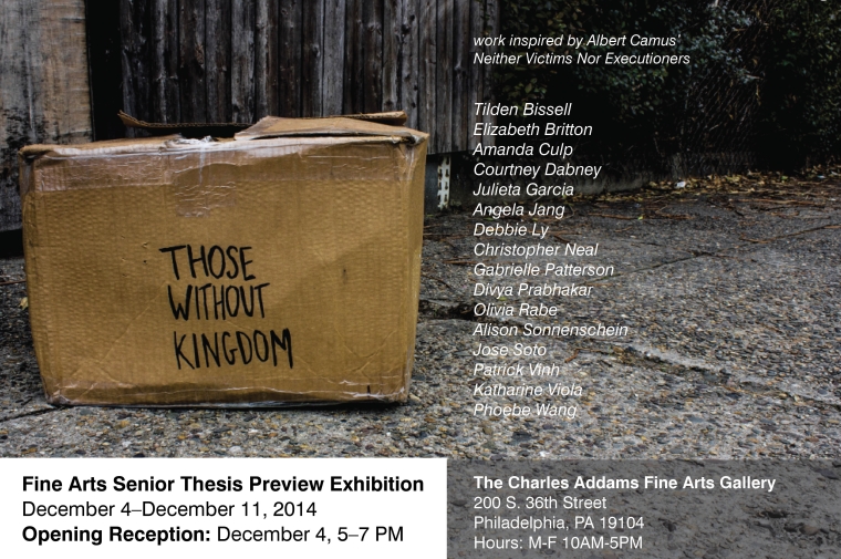 Poster for "Those without a kingdom" exhibition