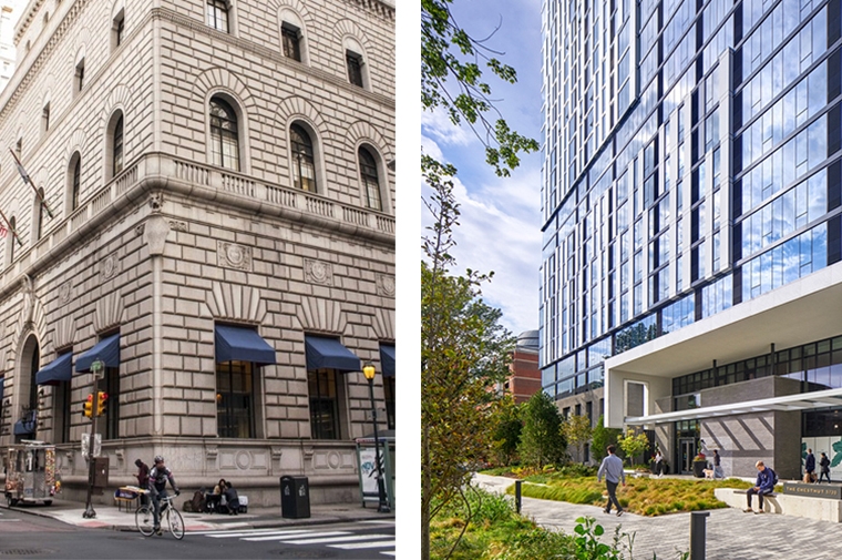 Collage of 2 photos: ESI office building and SITIO project