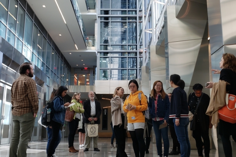 Students gather inside the GSA Building, Washington DC