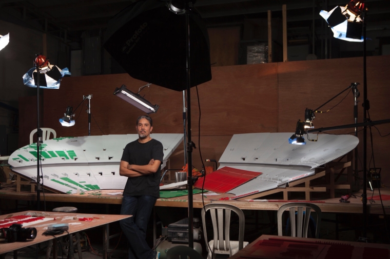 Paul Pfeiffer in his studio