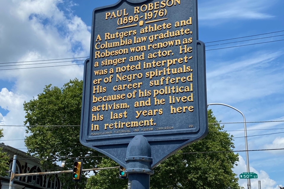 historical marker at robeson house