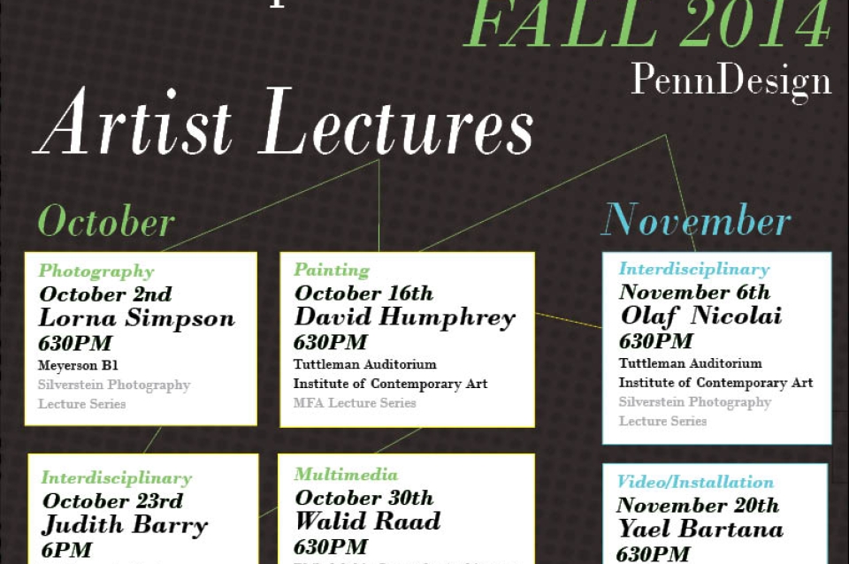 Poster showing schedule for artists lectures 2014