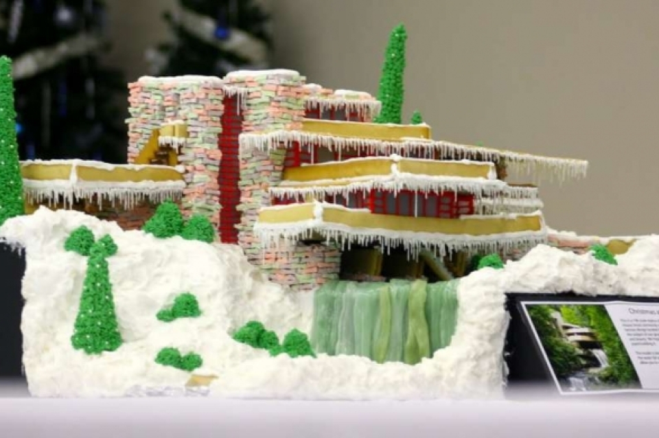 Frank Loyd Wright's Falling Water as Gingerbread House