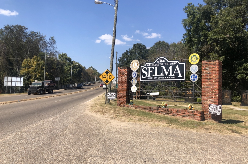 "welcome to selma" sign