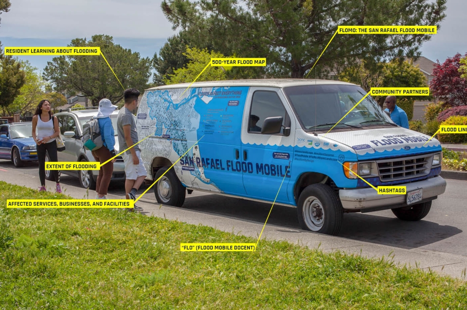 The San Rafael Floodmobile with features highlighted