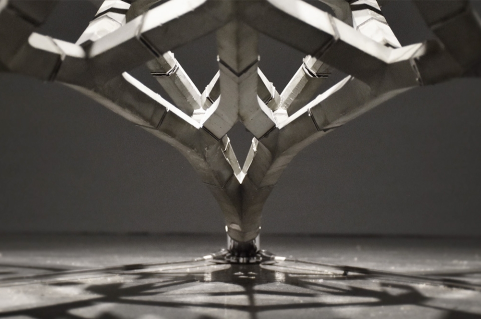 High tech structure seen from below