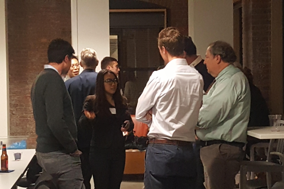 Alumni meeting with prospective Penn students