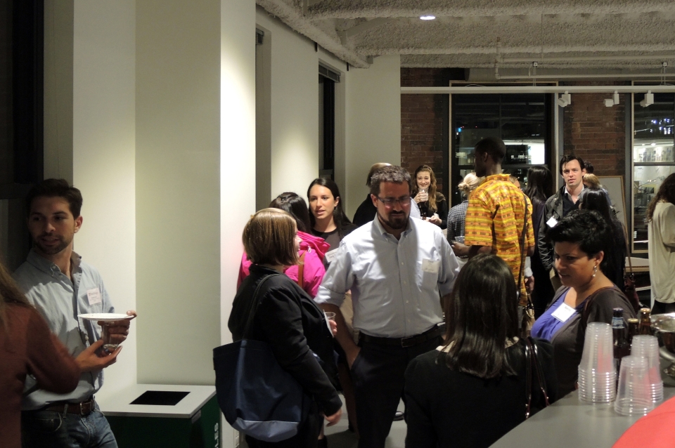 People mingling at Boston reception