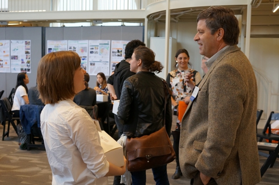 People talking at UPenn open house