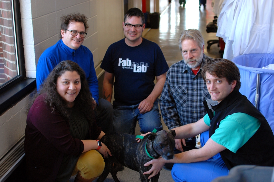 Group photo with dog