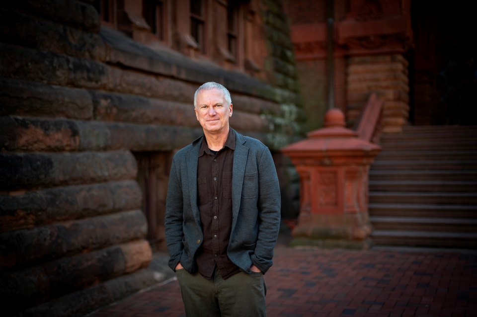 Jules Dingle outside Fisher Fine Arts Library