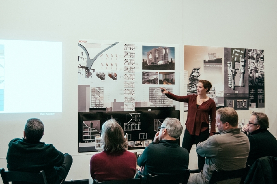 Architecture Student Giving Presentation