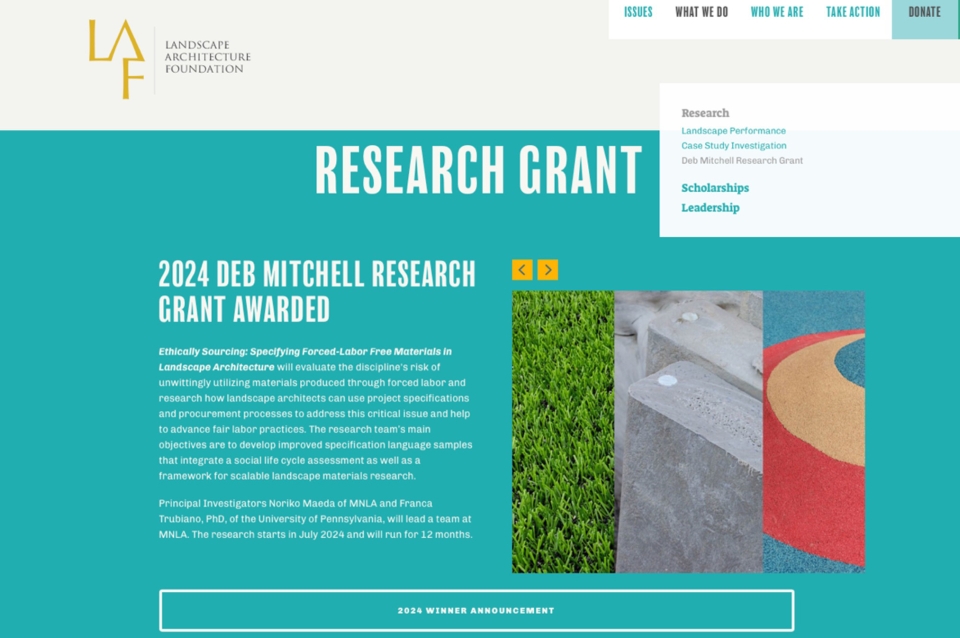 Landscape Architecture Foundation _ 2024 DEB Mitchell Research Grant Announcement 