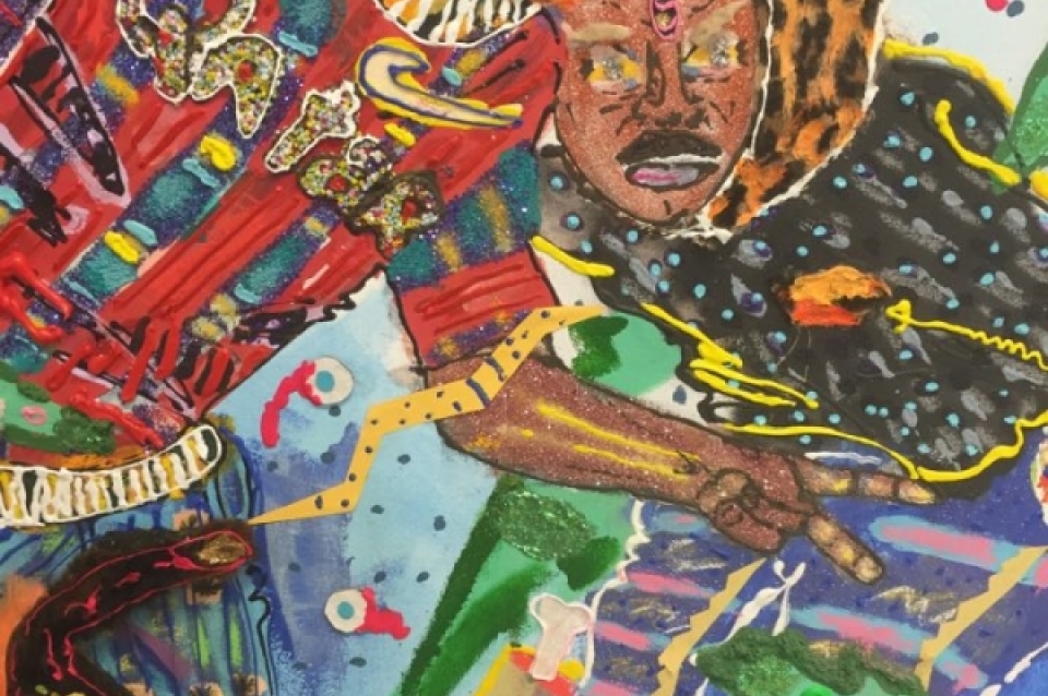Collaborative piece by Erlin Geffrard and Yarrow Slaps