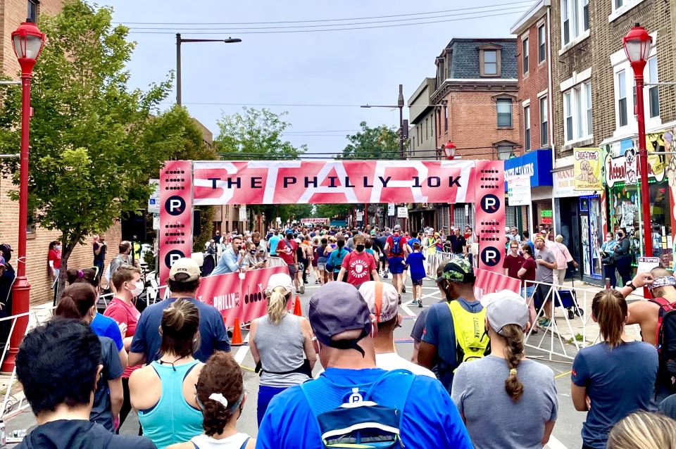 Starting line for the Philly 10k