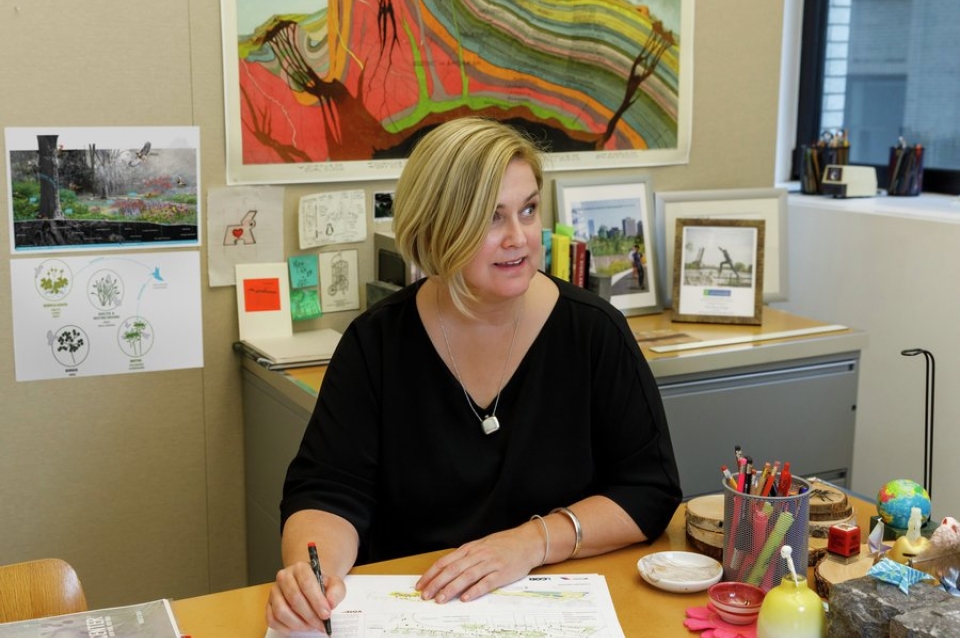 Molly Bourne at her desk