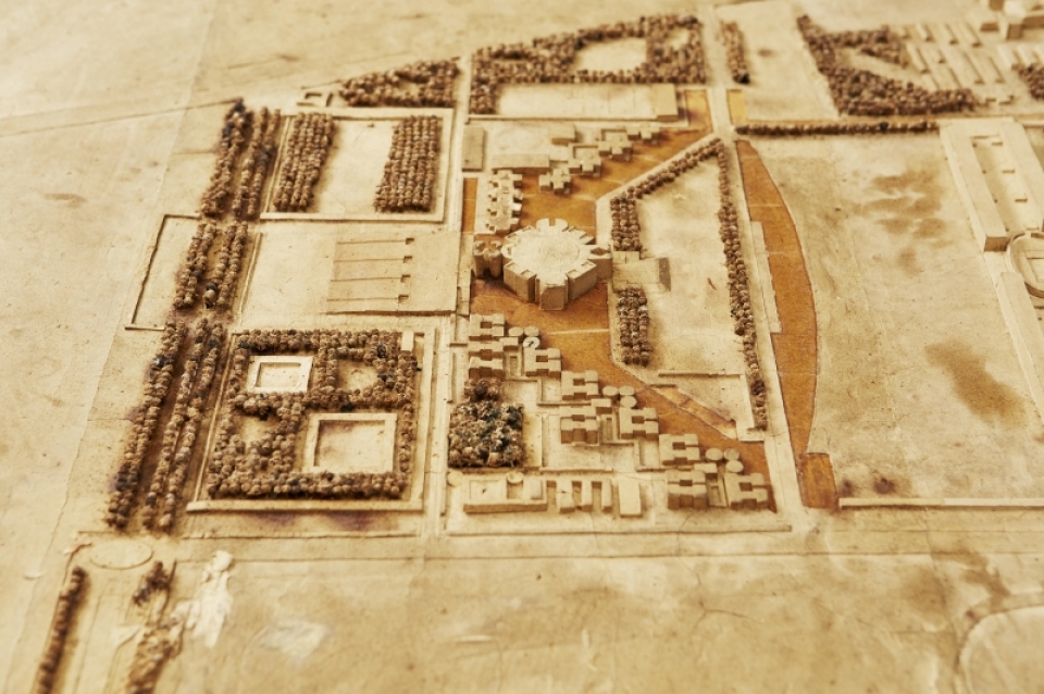 Kahn's model of the National Assembly Building in Bangladesh, from the Louis I. Kahn Collection of the Architectural Archives