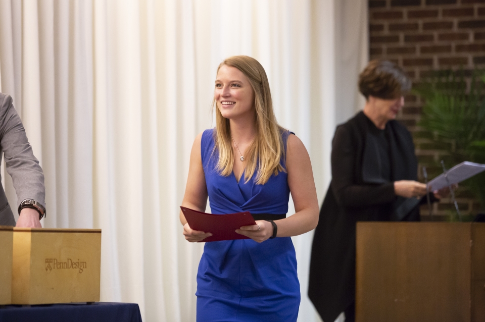 Student receiving Design Award