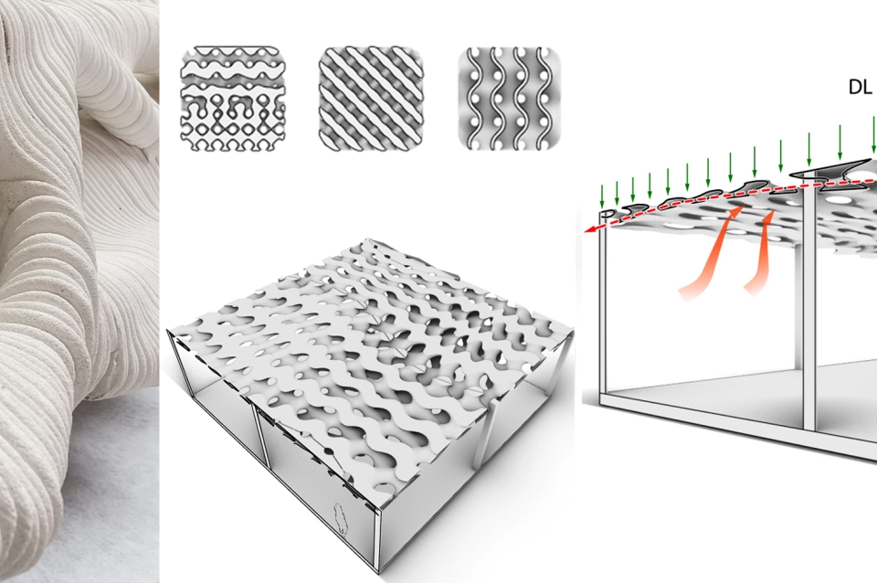 Extruded material in donut shape / diagram showing heat transfer from lattice floor plate