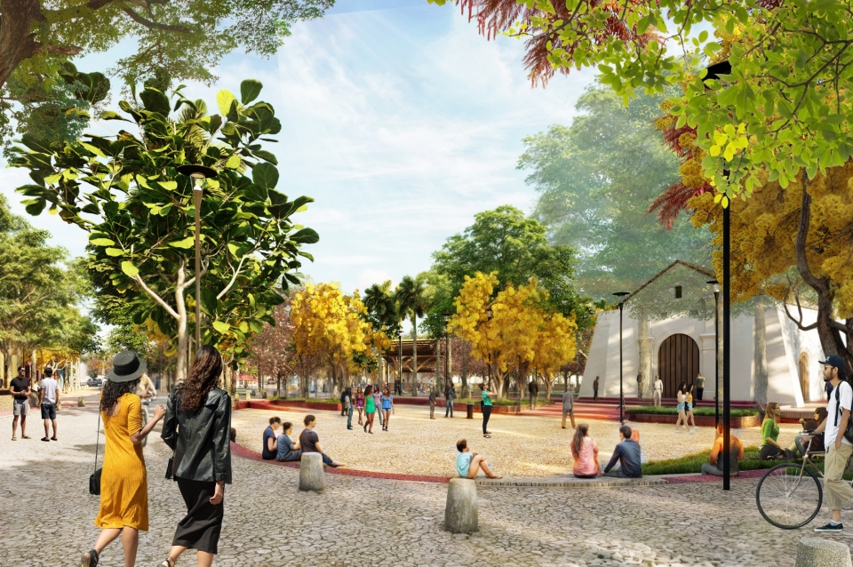 Rendering showing historic district