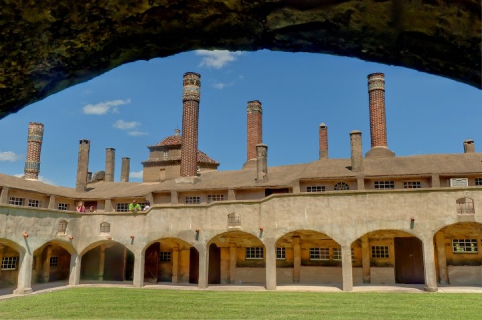 Courtyard in tile factory