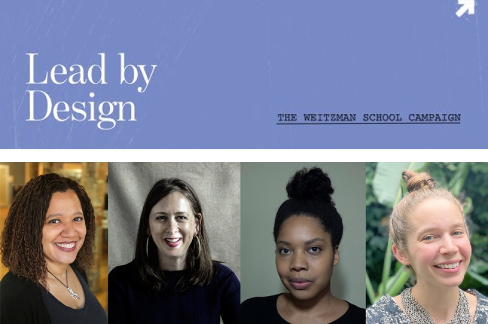 Portraits of four woman who are in Weitzman's Women in Design group.