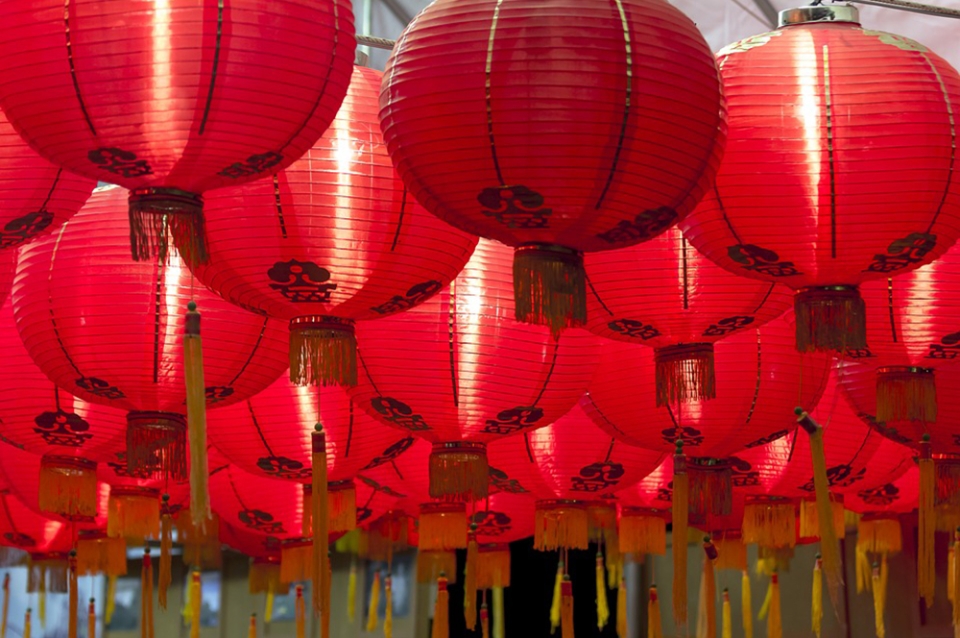 Red Chinese lanterns for the new year