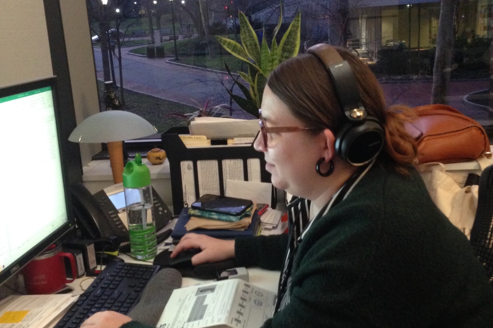 Lauren Hoover processing transcripts