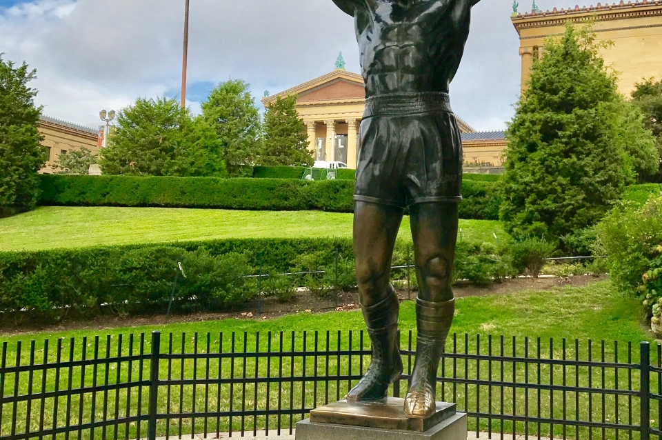 Rocky statue in front of art museum