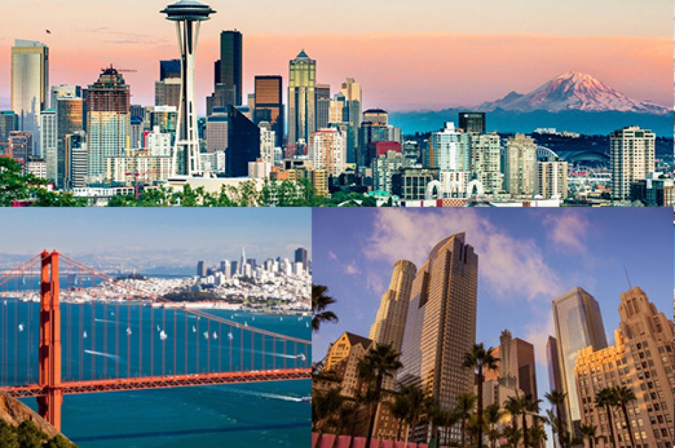 Skylines of different major American cities