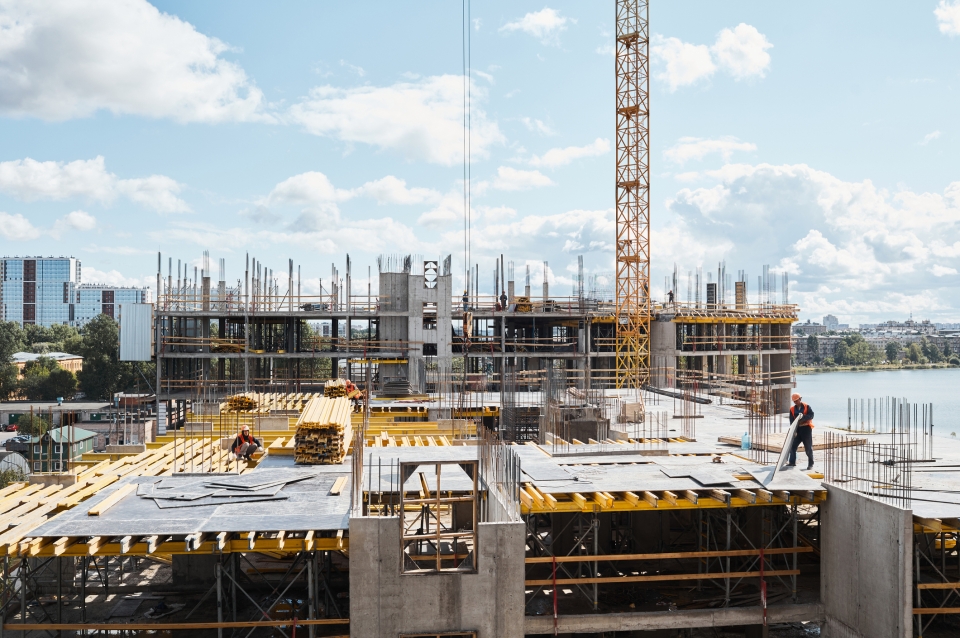 Concrete building under construction