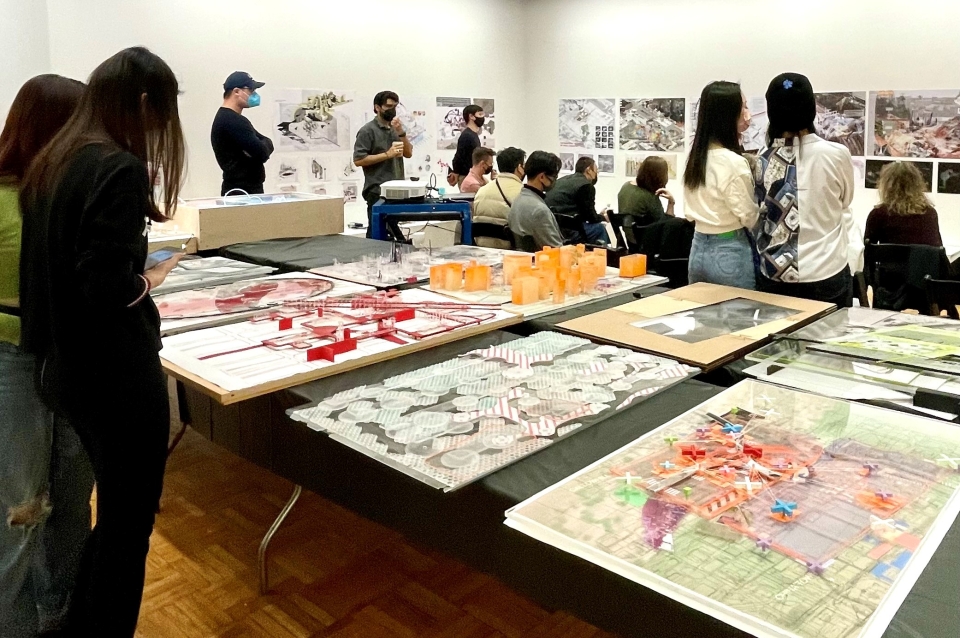 Mid-reviews taking place in our upper gallery.
