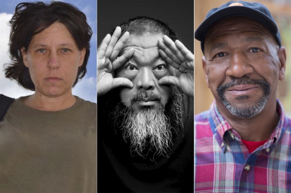 Photo triptych of Zoe Strauss/Ai Weiwei Studio/Steve Weinik 